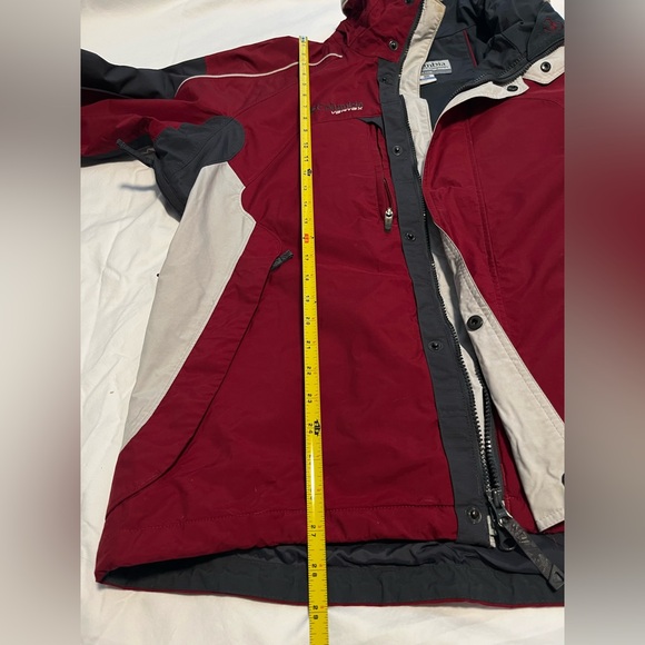 Columbia Men”s Vertex Core Red and Grey Removable Hood Ski Jacket Size L - Picture 12 of 13